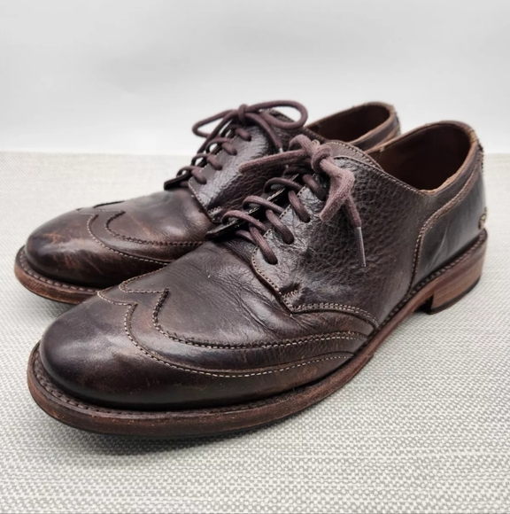 Bed Stu Cobbler Series Men Sz 8 Oxford Wingtip Brown Leather Vegetable Tanned - Picture 2 of 14